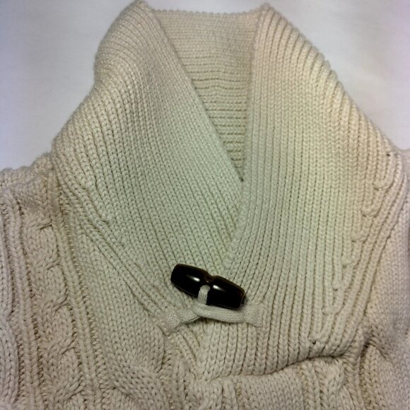 Hope & Henry Sweater Youth Kids XS Shawl Collar Organic Cotton Cable Knit Cream - Picture 13 of 14
